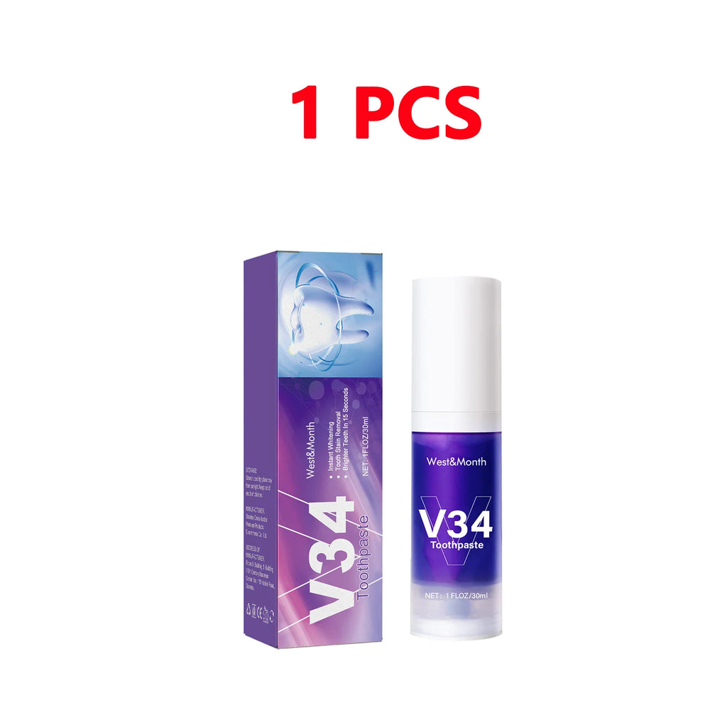 V34 Whitening Toothpaste 30ml – Stain Removal & Fresh Breath