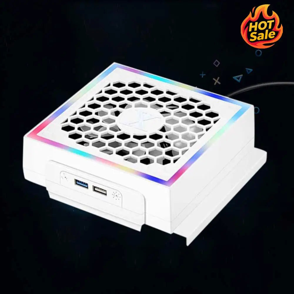 LED Cooling Fan Cooler 3 Gears Adjustable 5V 2.4A Light Strip 7 Lighting Modes Decoration Gaming Accessories for Xbox Series S Oasis Select