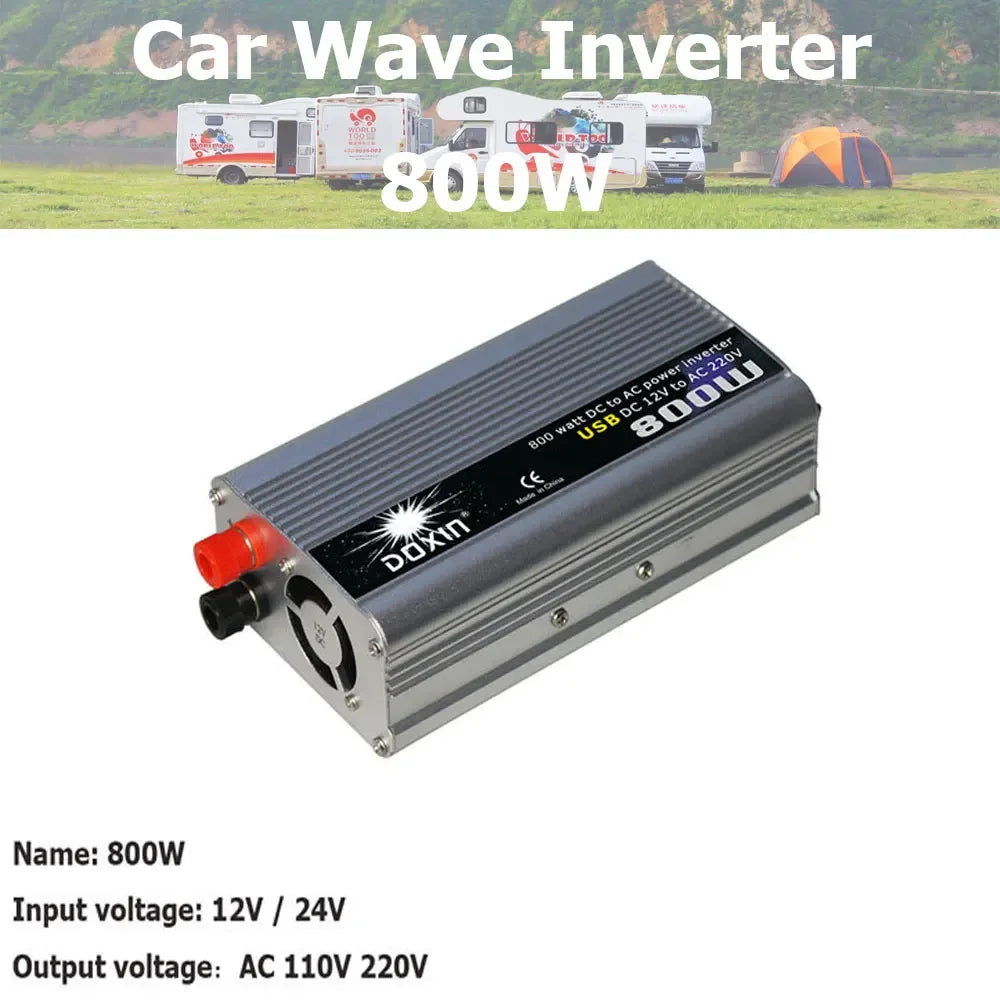 Car Wave Inverter DC 12V 220V 24V 110V AC 300W 500W 800W 1000W 1500W 2000W Inversor Car Adapter Power Solar Inverter Converter Oasis Select 800W 24V AC 220V