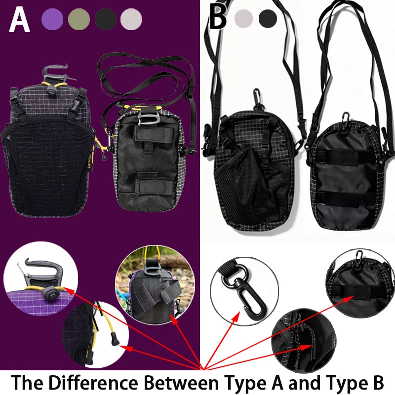 Water Bottle Holder Phone Pocket Outdoor Waterproof Adjustable Strap Nylon Backpack Shoulder Pouch for Cycling Hiking Camping Oasis Select