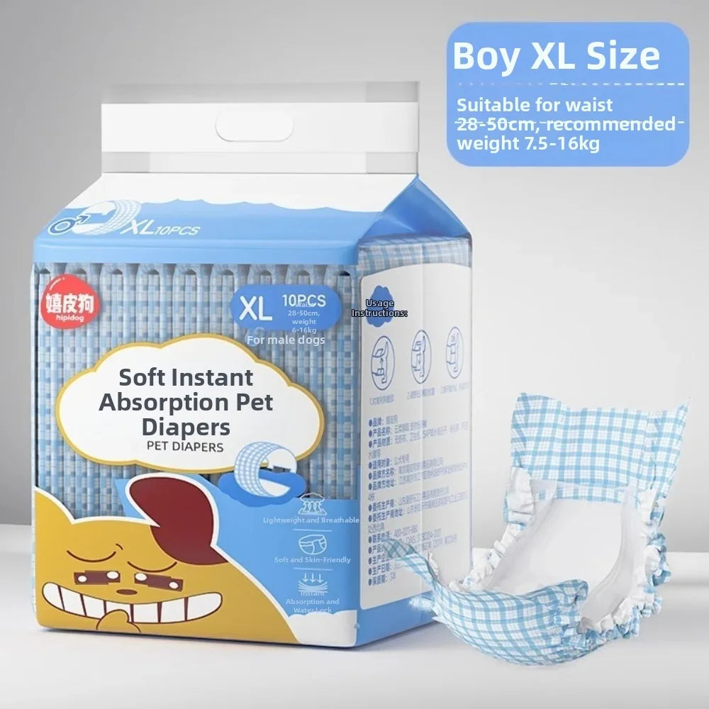 10-Pack Disposable Dog Diapers | Leakproof & Breathable Nappies