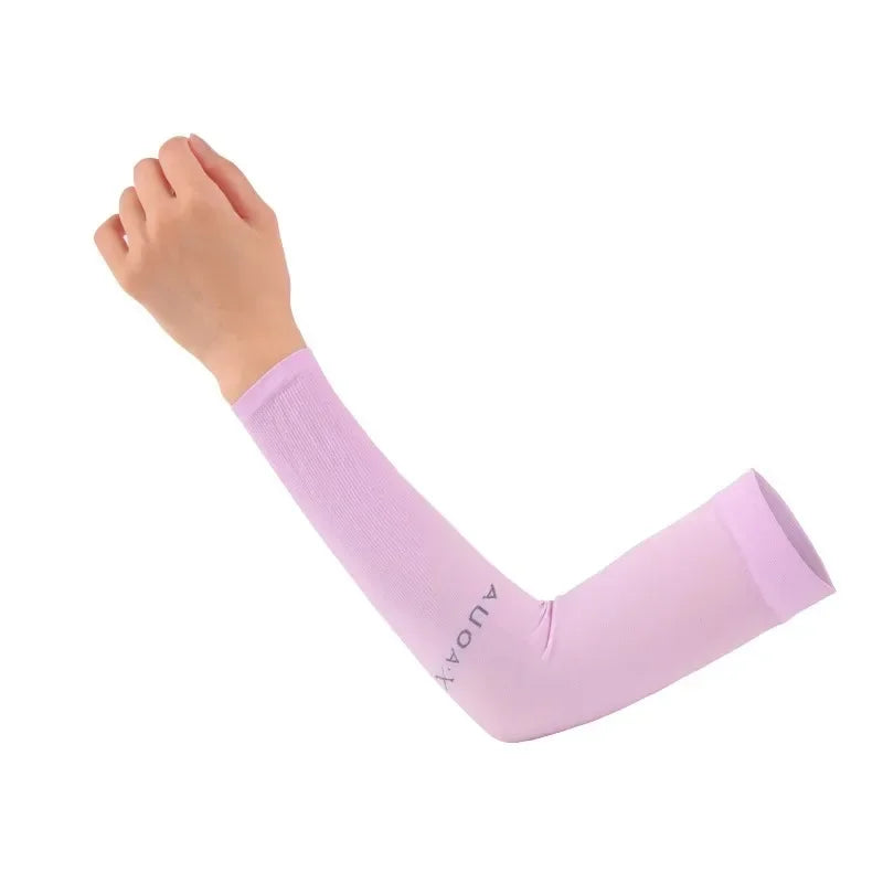 Summer Ice Silk Long Sleeves Anti-Sunburn Arm Cover Men Women Cuff New Cool Hand Sleeves Anti-UV Cycling Arm Sleeve Fingerless Oasis Select