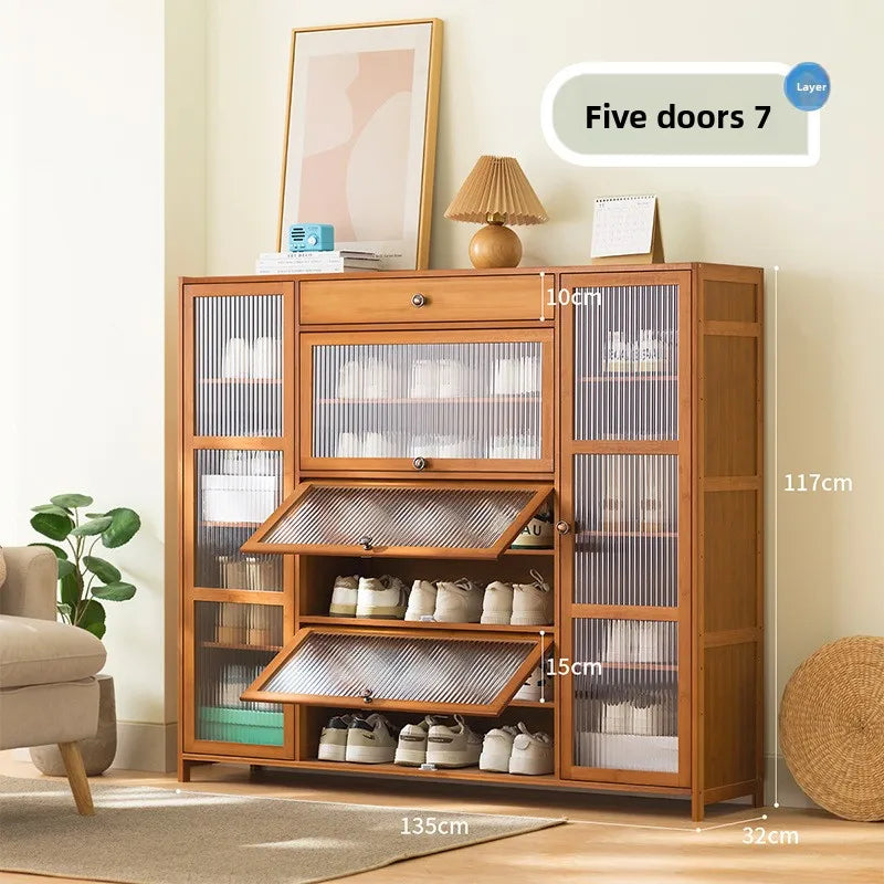 rack household economical indoor simple door storage artifact large capacity multi-layer with cabinet door dust shoe cabinet Oasis Select 5-135
