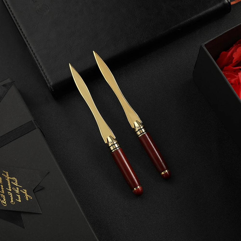 1pc exquisite mahogany letter opener, wooden letter opener for opening envelope, office gift gift letter cutting knife Oasis Select