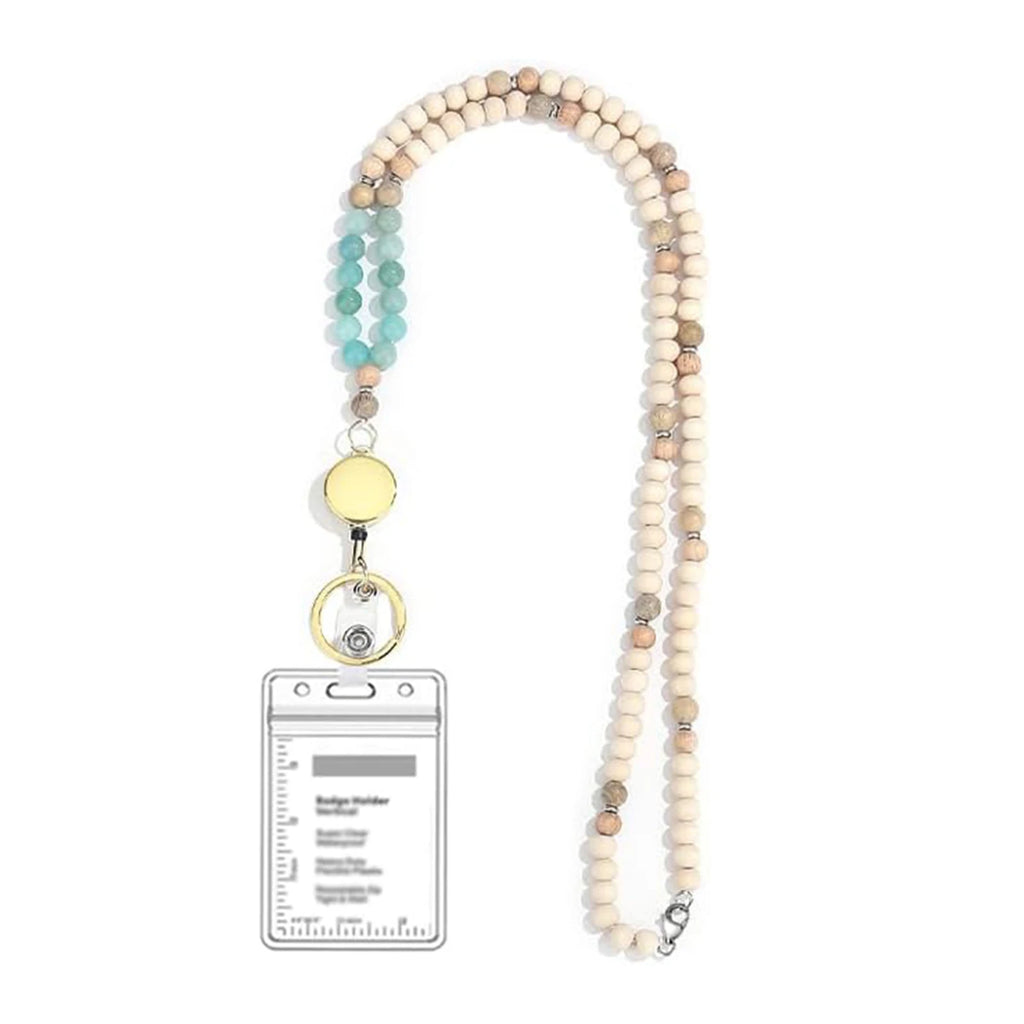 Beaded Lanyard Necklace for Women – ID Badge & Key Holder