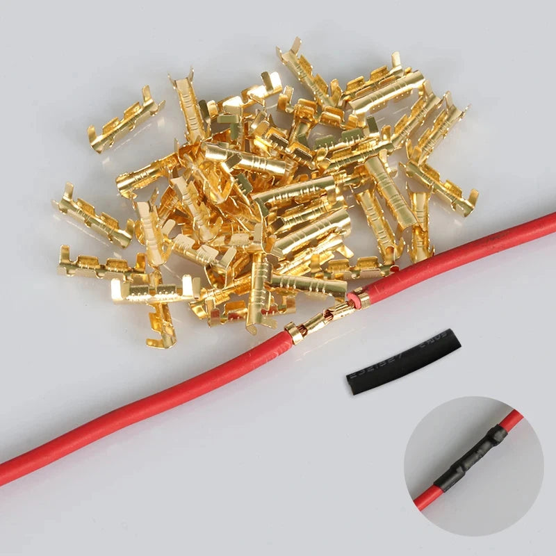200pcs 453 U-Terminal Lug Wire Butt Joint Cold Terminal, Fascia Of Small Tooth With Heat Shrinkable Tube 0.5-1.5mm2 Oasis Select 200pcs
