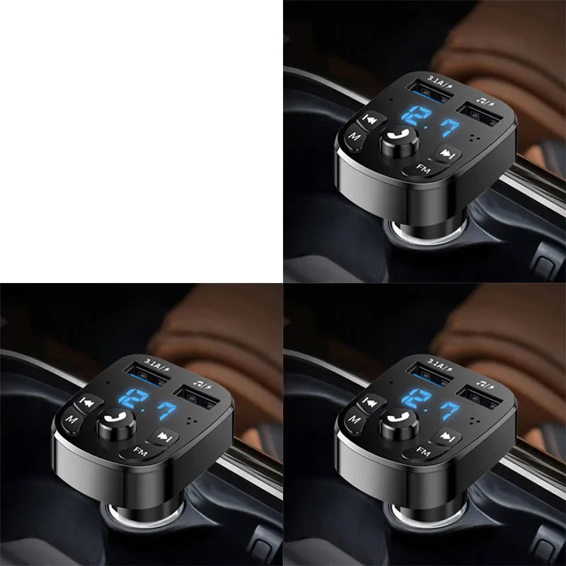 1/2/3/4/5/6pcs Car Bluetooth FM Transmitter Modulator Dual USB Charger Hands-Free Wireless Audio For Car FM Radio Music Player Oasis Select 3pcs
