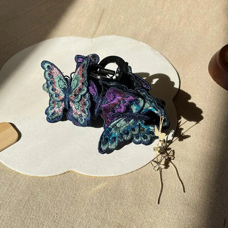 Chinese Butterfly Hair Claw Clip – Floral Tassel Hanfu Style Hair Claw Clip Oasis Select A