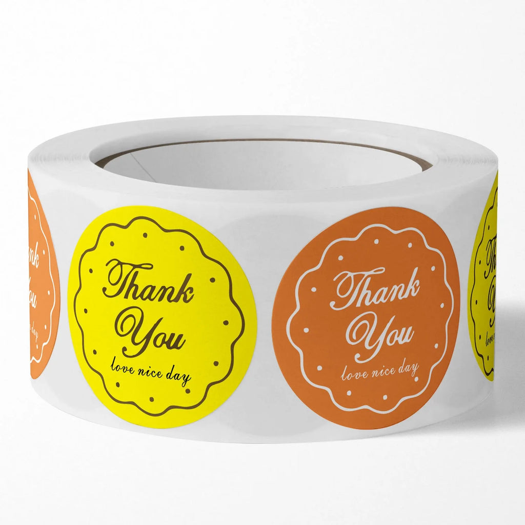 500pcs/roll label stickers, thank you floral stickers, gift decoration seal stickers labels decoration Oasis Select