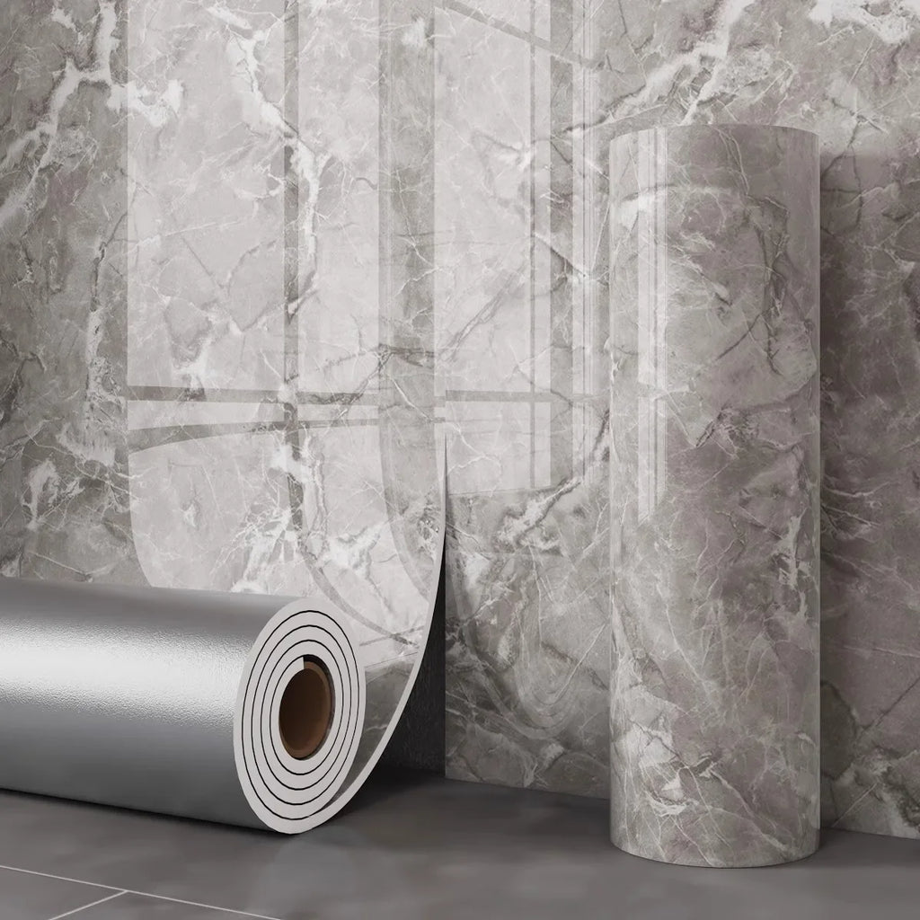 Self Adhesive Thick Wallpaper Marble Effect Wall Sticker Waterproof Wall Covering for Living Room Bedroom Home Decoration Oasis Select Other Grey-40CMx3M