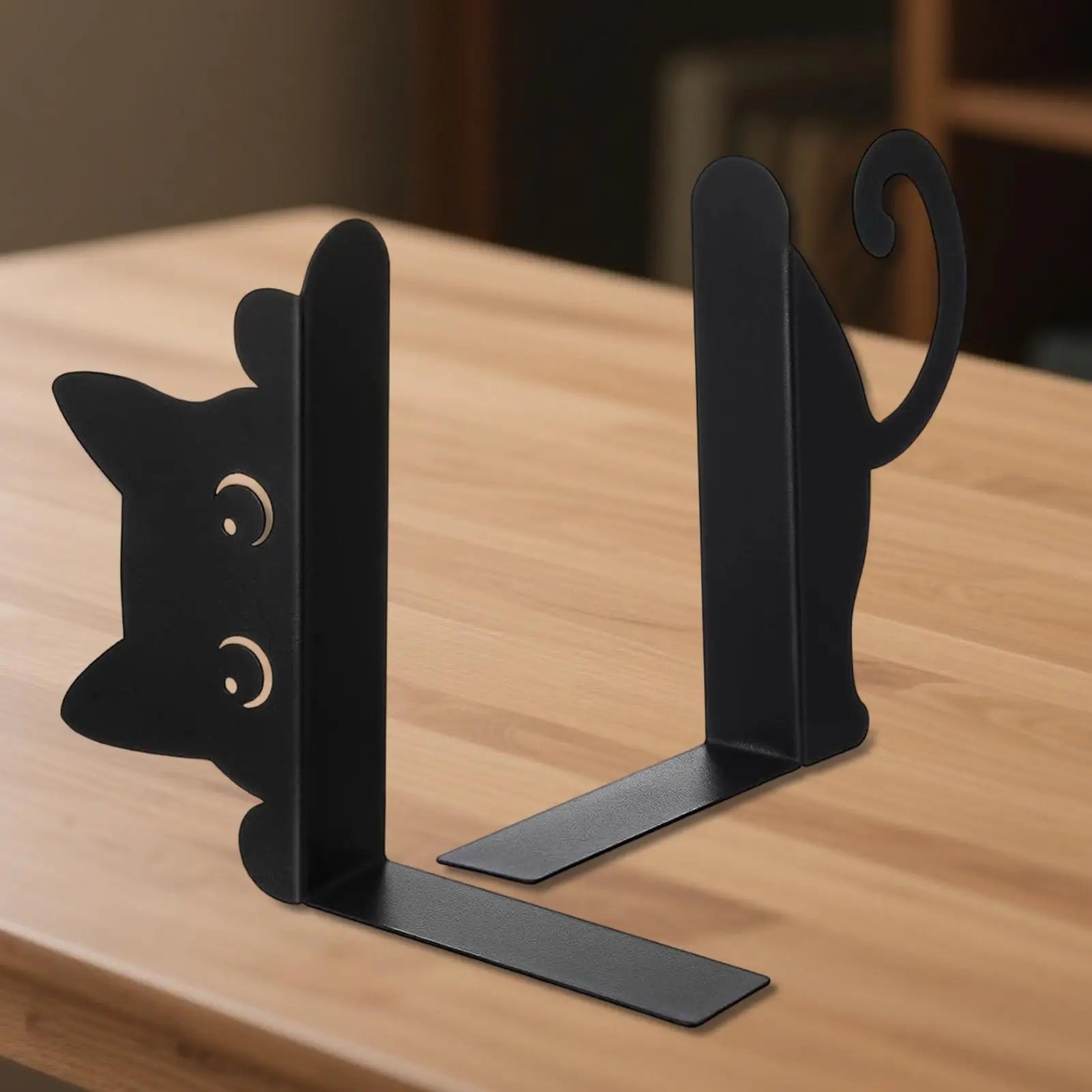Cat Bookends 2Pcs Cat Book Ends Heavy Book Stand Shelf Book rack Iron Bookends Stand Organizer Book Home Desktop Decor Oasis Select