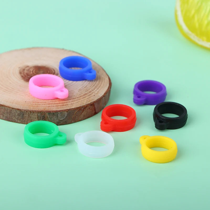 10Pcs Universal Anti-Lost Necklace Lanyards Ring Portable Anti-drop Cigarette Silicone Ring Lanyard Holder With Soft Hoop Oasis Select