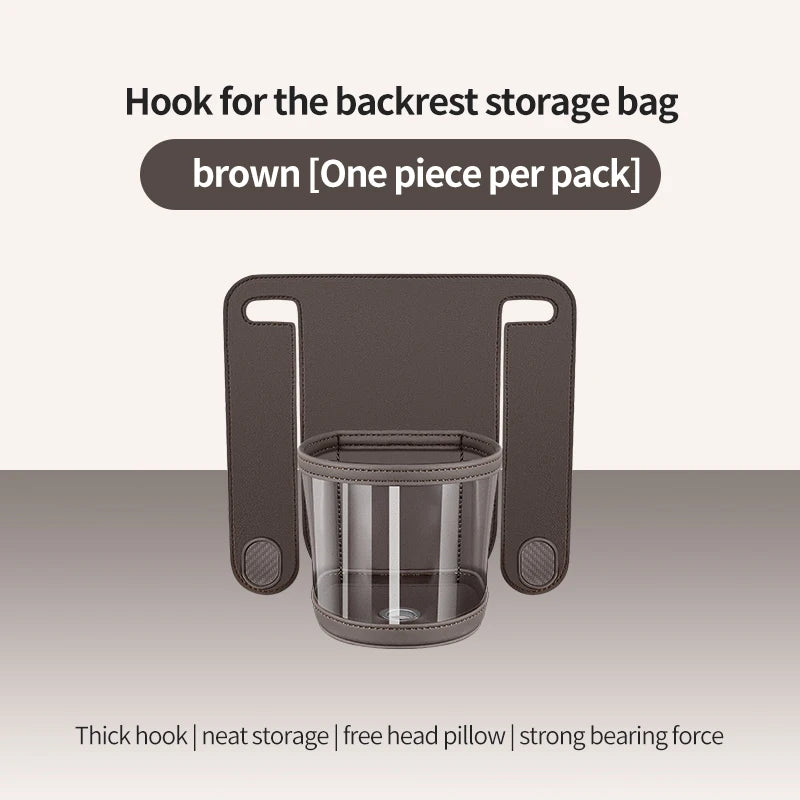 Car Headrest Cup Holder & Backseat Organizer with Hooks