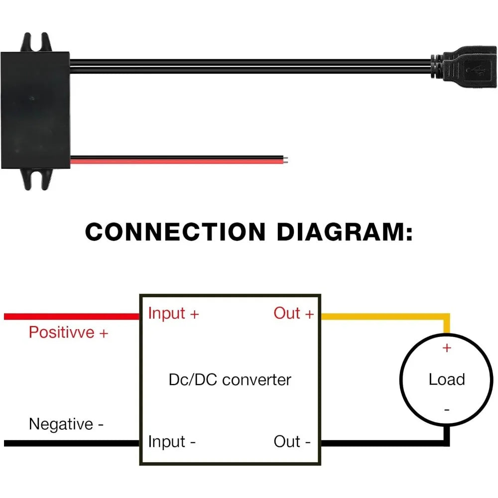 DC/DC Converter 12V To 5V 3A Buck Module Reduced Voltage Regulator Car Power Converter Output Power Adapter Double USB Interface Oasis Select