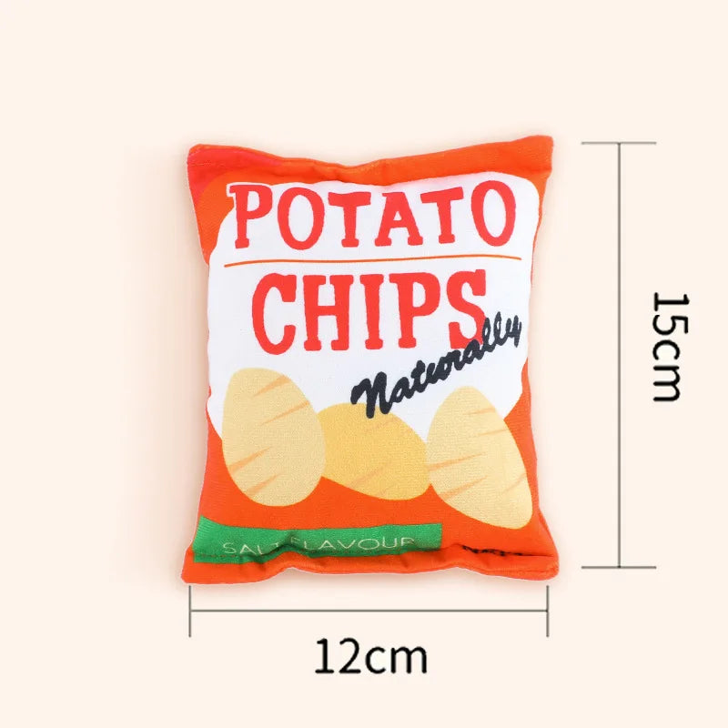 Dog Bite Sound Toy Fun Pizza BB Is Called Interactive Training Bite Resistant Artificial Pet Teething Dog Toys for Small Dogs Oasis Select Potato orange