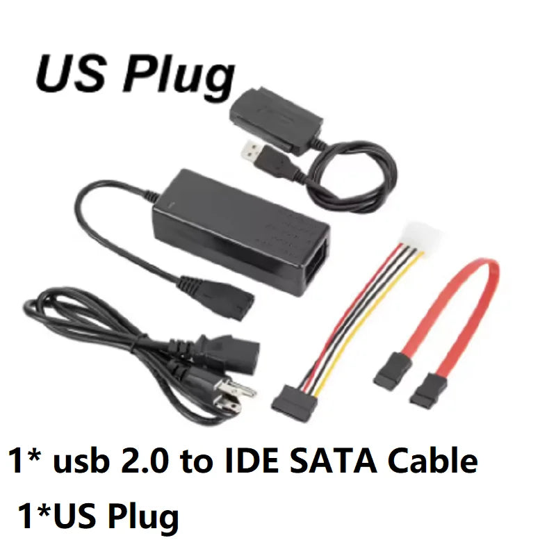 USB 2.0 to SATA IDE Adapter Cable Converter SATA 2.5 3.5 Inch SDD Hard Drive Disk HDD Adapter Cable For PC Laptop Notebook Oasis Select With US Plug