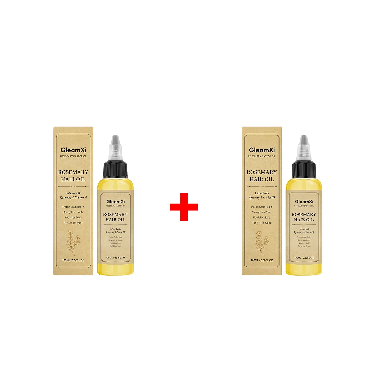 Rosemary Castor Hair Oil Strengthens Roots and Nourish Scalp Anti Hair Loss Reduce Breakage Voluminous Soft Hair Care Oasis Select 2pcs
