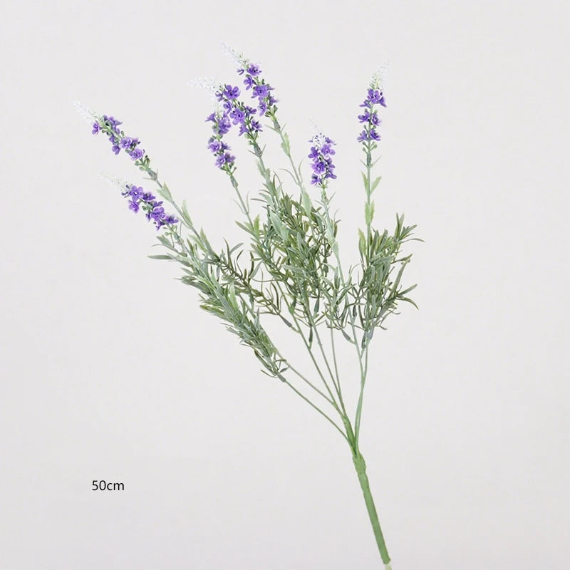 7-Branch 38cm Artificial Lavender Bouquet for Home Table Decor Hotel Wedding Floral Arrangement Fake Flower Oasis Select 7-Branch B-50cm