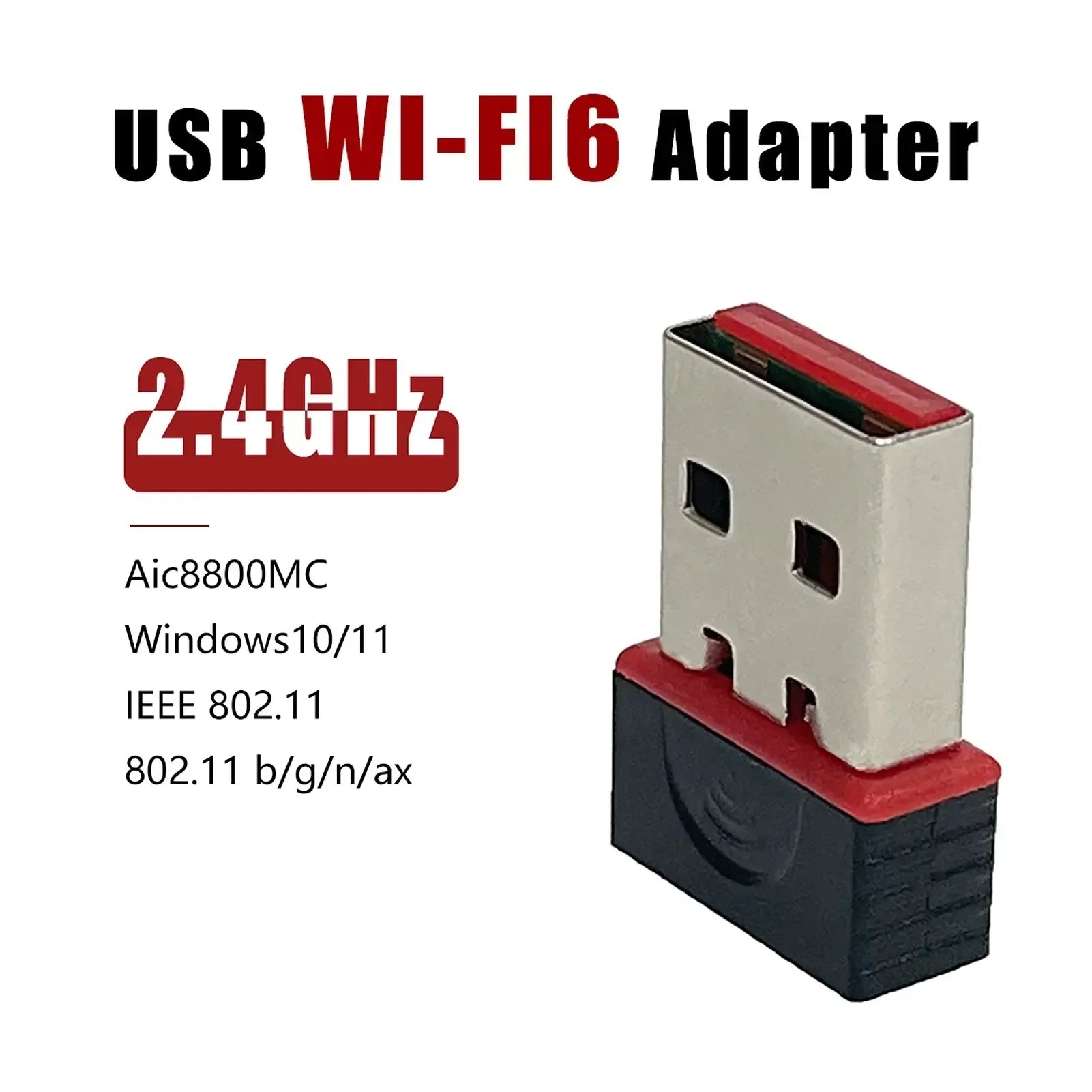 Mini WiFi 6 Network Signal Reception Driver-Free Wi-Fi Adapter USB Plug And Play 2.4G Network Card for PC Desktop Computer Oasis Select