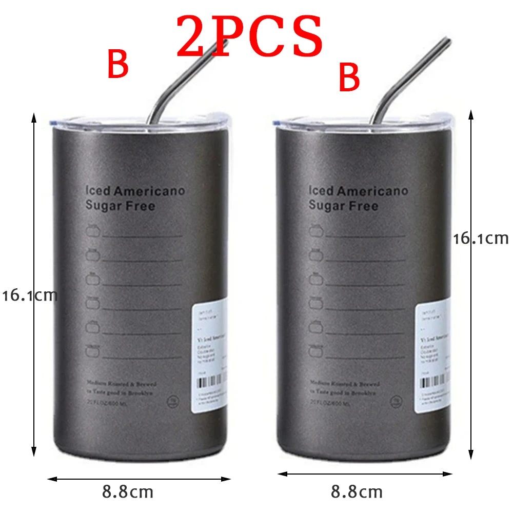 600ml Insulated Thermos Cup | 304 Stainless Steel Coffee Mug Insulated Thermos Bottle Oasis Select 2pc B 600ML