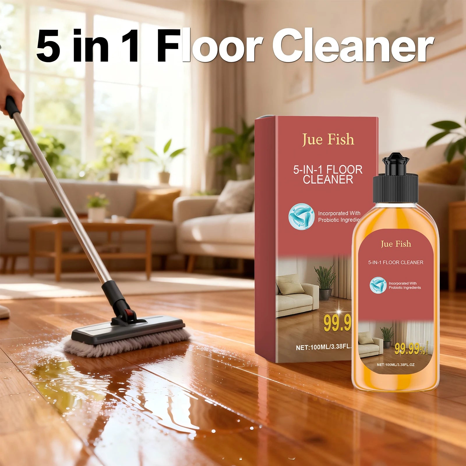 5 in 1 Floor Cleaner Clean the Floor Remove Stain Polishing Wooden Floor Fresh Scent Eliminating Stubborn Mark Household Cleaner Oasis Select
