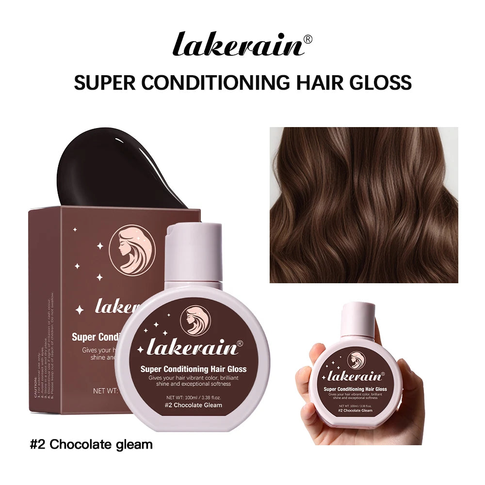 Super Conditioning Hair Gloss Enhance Color Luster Nourishing Repairing Long-lasting Color Hair Tinted Moisturizer No Need Mix Oasis Select Chocolate Gleam