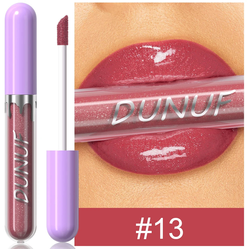 DUNUF Pearl Lip Gloss Moisturizing Lip Gloss Easy Color Lipstick Oasis Select 13