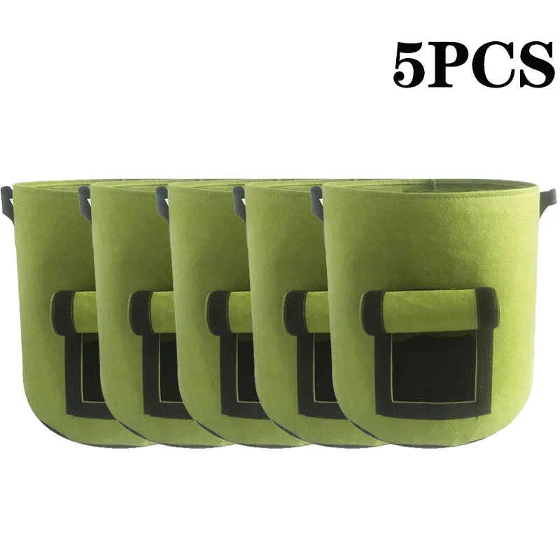 Felt Plant Grow Bags 5 & 10 Gallon | Nonwoven Fabric Pots