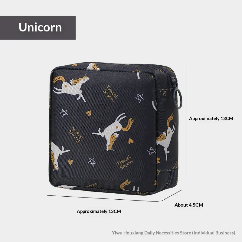 Cute Cartoon Sanitary Pad & Tampon Pouch | Portable Organizer