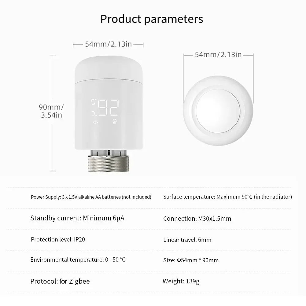 For ZigBee Smart Radiator Thermostat with 7 Day Programmable Schedule and Frost Protection for Energy Efficiency