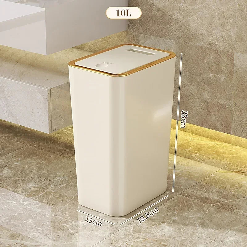10L One-Touch Odor-Proof Trash Can | Leakproof Kitchen & Bathroom Bin