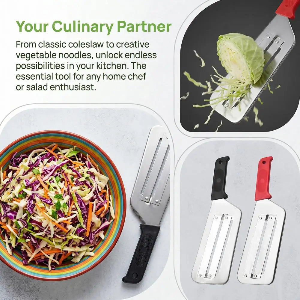 Dual-Blade Stainless Steel Cabbage Shredder & Vegetable Slicer