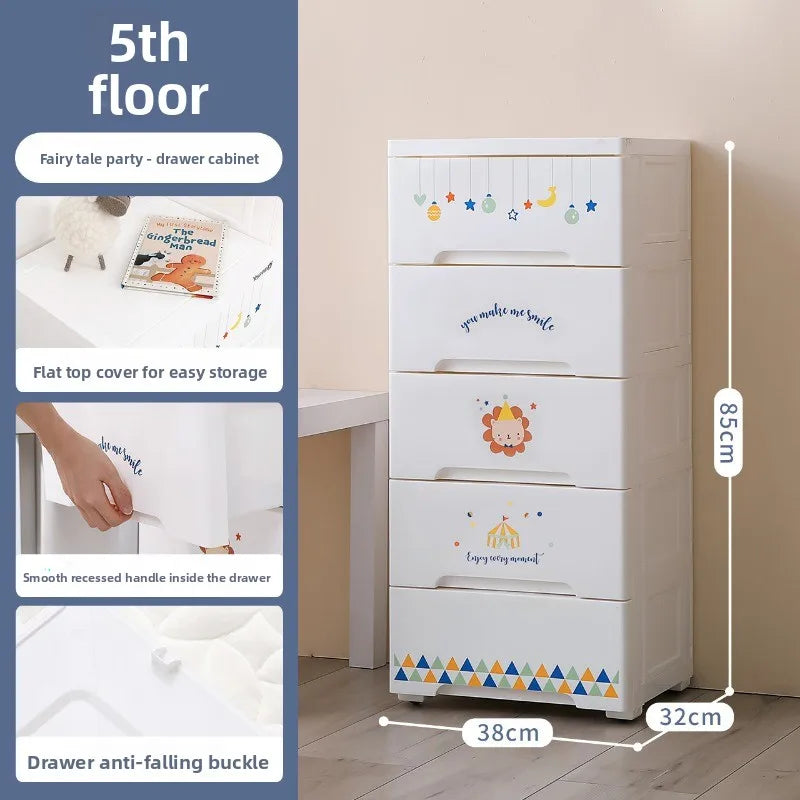 Baby clothes storage cabinet Household double door children's wardrobe Plastic baby toys clothing drawer storage cabinet Oasis Select
