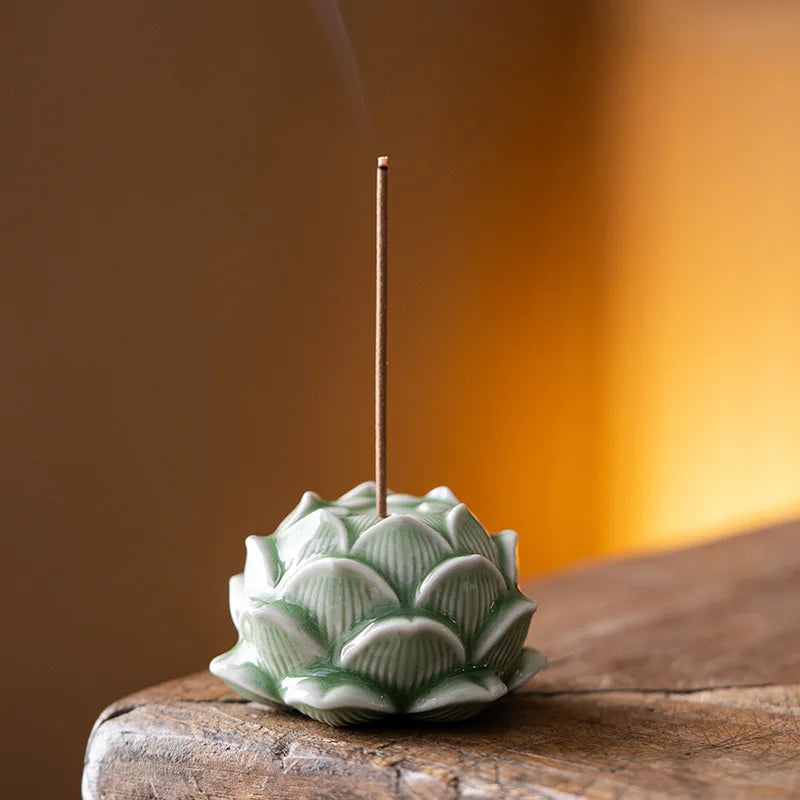 Lotus Incense Holder Incense Tray Tea Pet Tea Table Ornament Incense Burner Ceramic Aromatherapy Burner Incense Plate Chinese Oasis Select