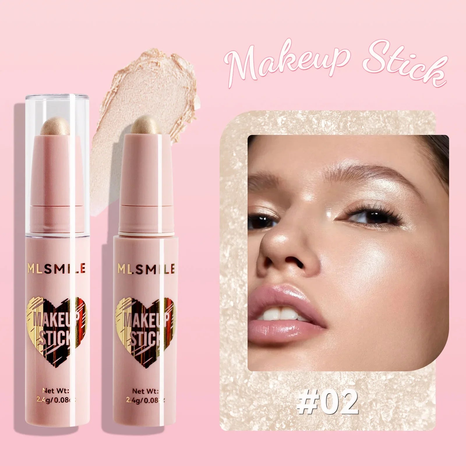 8-Color Pearl Highlighter & Contour Stick – High Gloss Face Pen