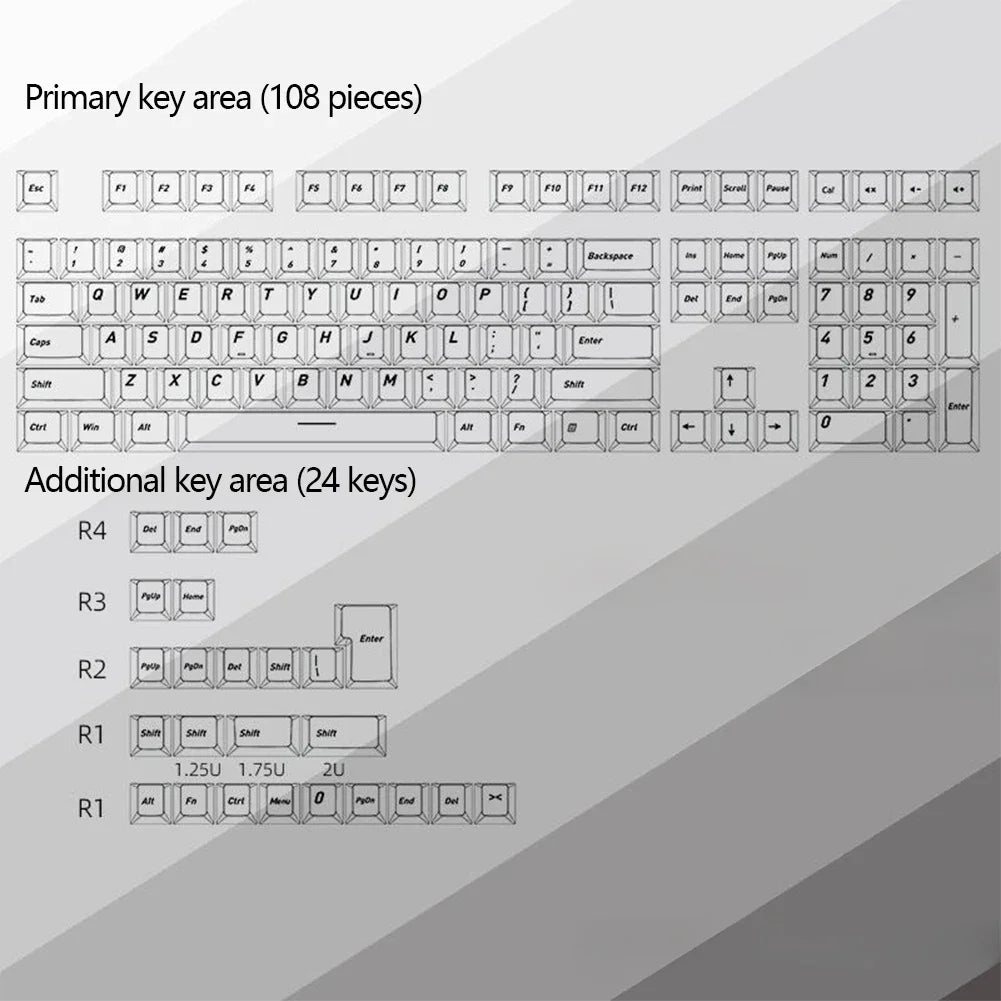 Carbon Fiber 132-Key Transparent Keycaps | RGB Mechanical Keyboard
