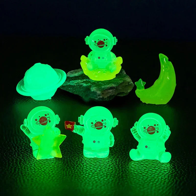 Cartoon Luminous Astronaut Ornament Mini Glow Animal Ornaments Micro Garden Landscape DIY Car Ornaments Decorations Toys Oasis Select