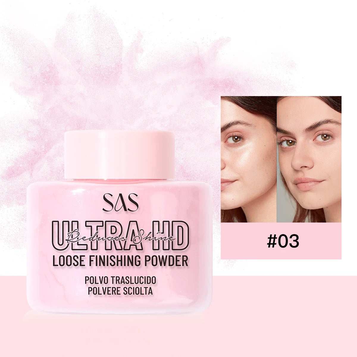 USHAS Matte Loose Setting Powder – Oil-Free, Pore-Blurring