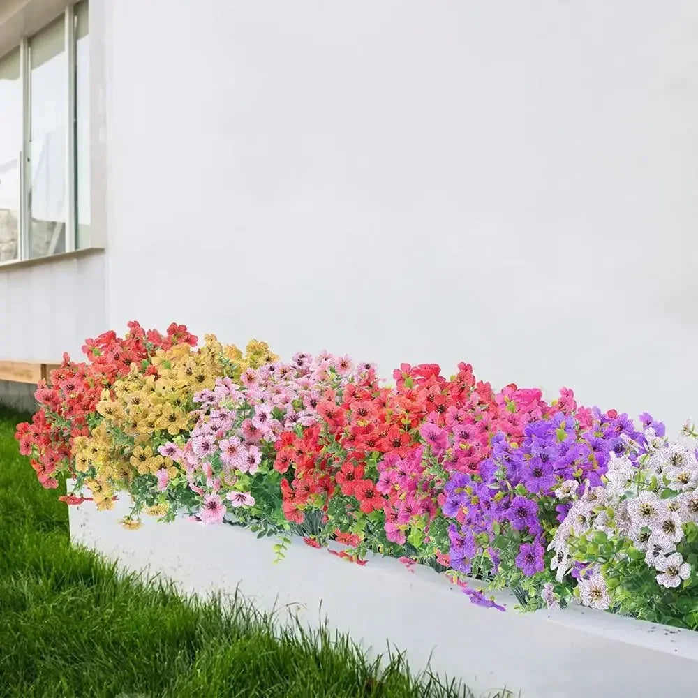 Aesthetic Violet Fall Flowers Eucalyptus Realistic Artificial Flower Front Porch Fake Mum For Outdoor Planters Oasis Select