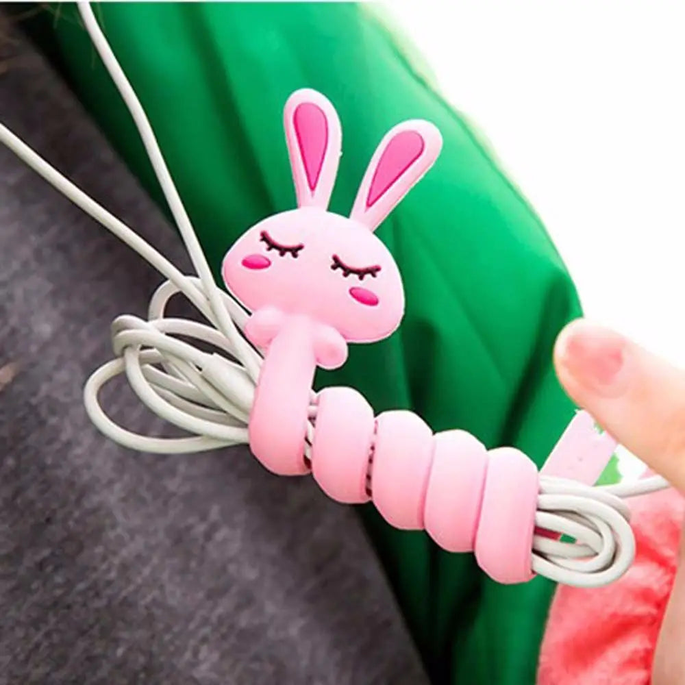 PVC Cartoon Cute Earphone Headphone Phone Line Cable Clip Wire Holder Cable Organizer Cable Winder Cable Clamp Wire Winder Oasis Select