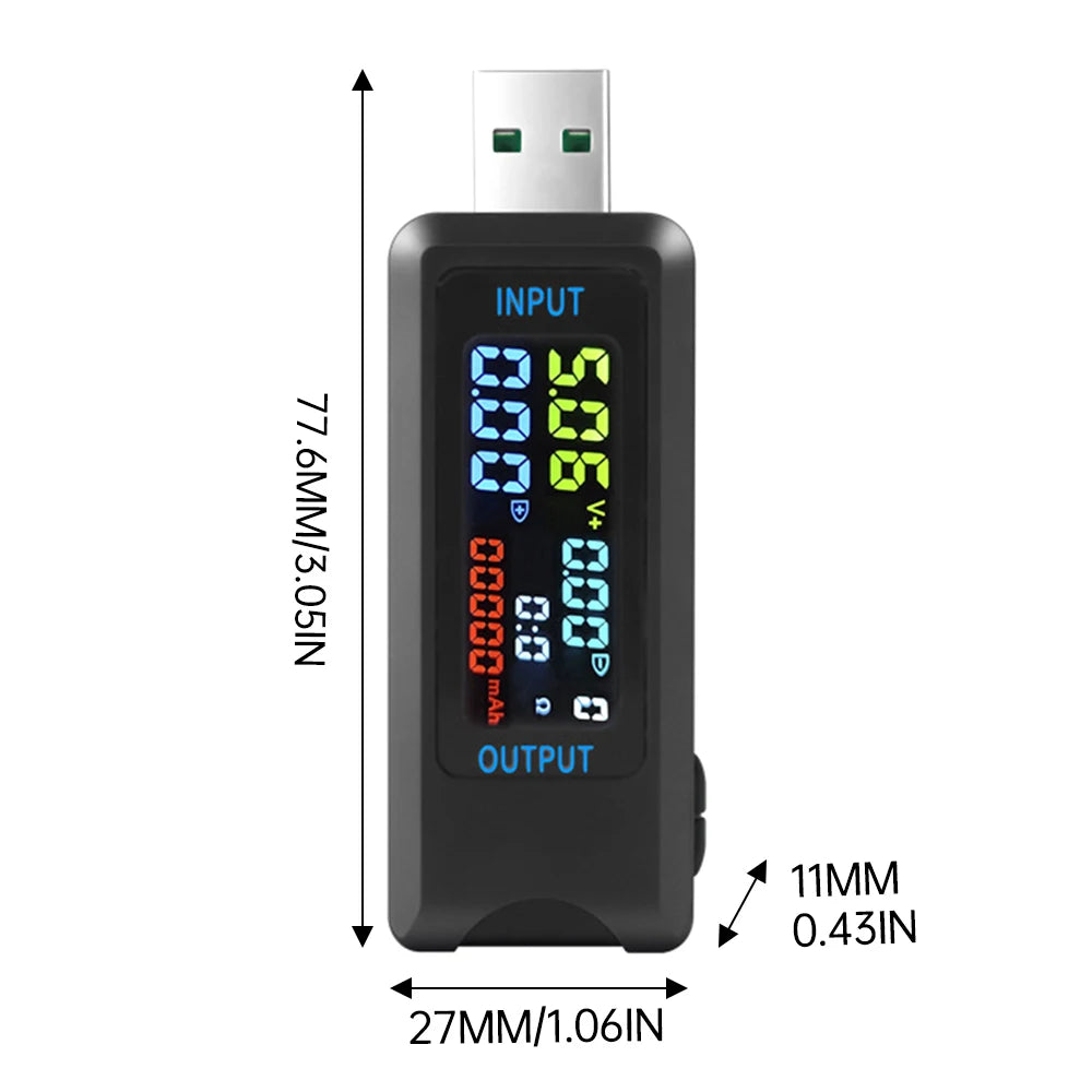 DC4.5V~36V USB Power Meter Current Voltage Ohmmeter Real Time Monitoring Charger Charging Cable Electronics Power Tester Oasis Select USB