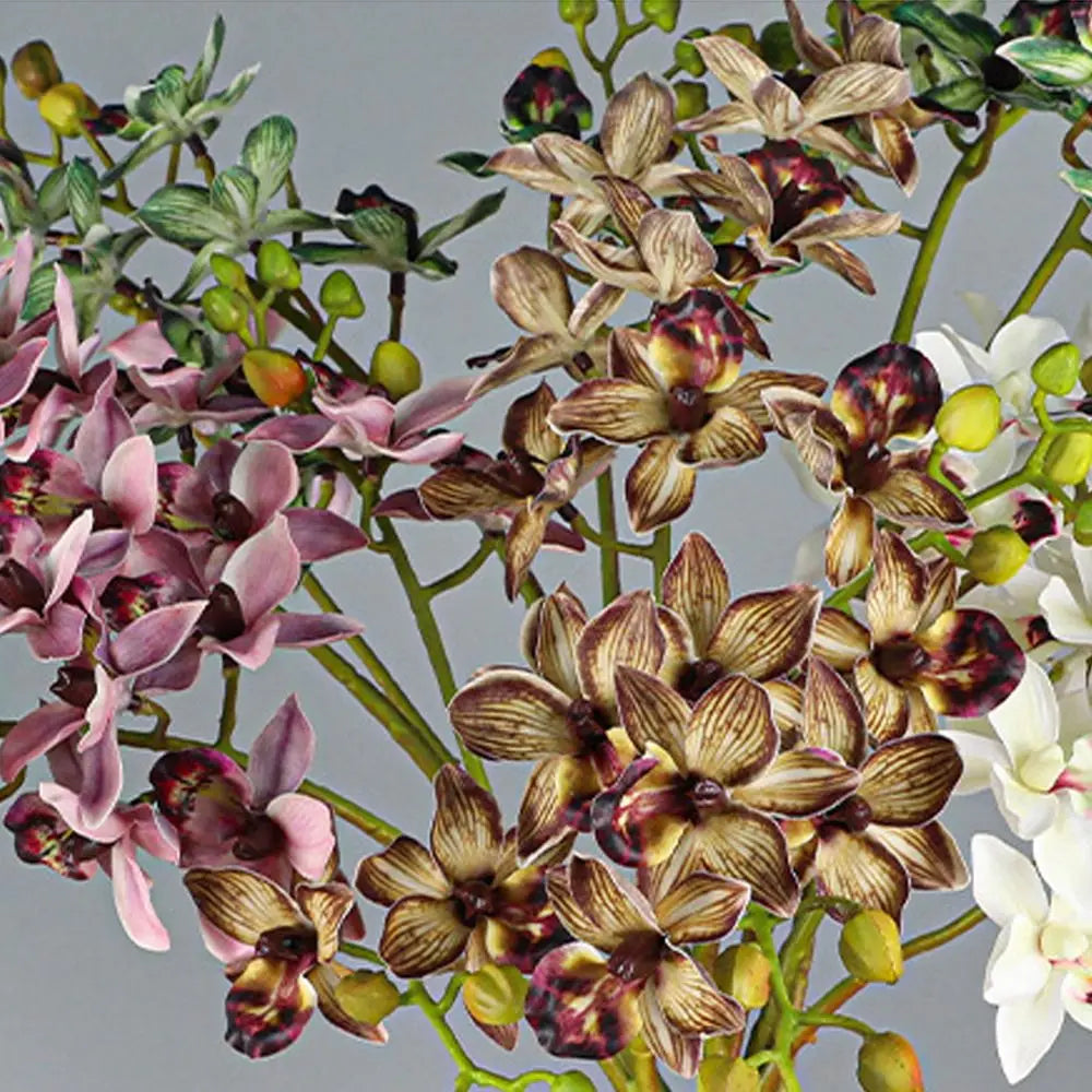 2 Fork Artificial Phalaenopsis Branches Realistic Handmade Artificial Butterfly Orchid Flower Real Touch Simulation Plant Oasis Select