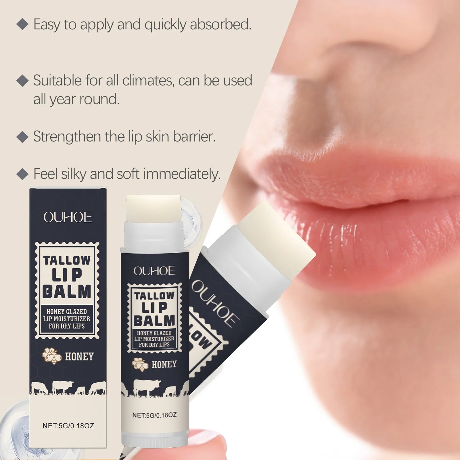 Tallow Lip Balm – Nourishing, Hydrating & Line-Fading Nourishing Lip Balm Oasis Select