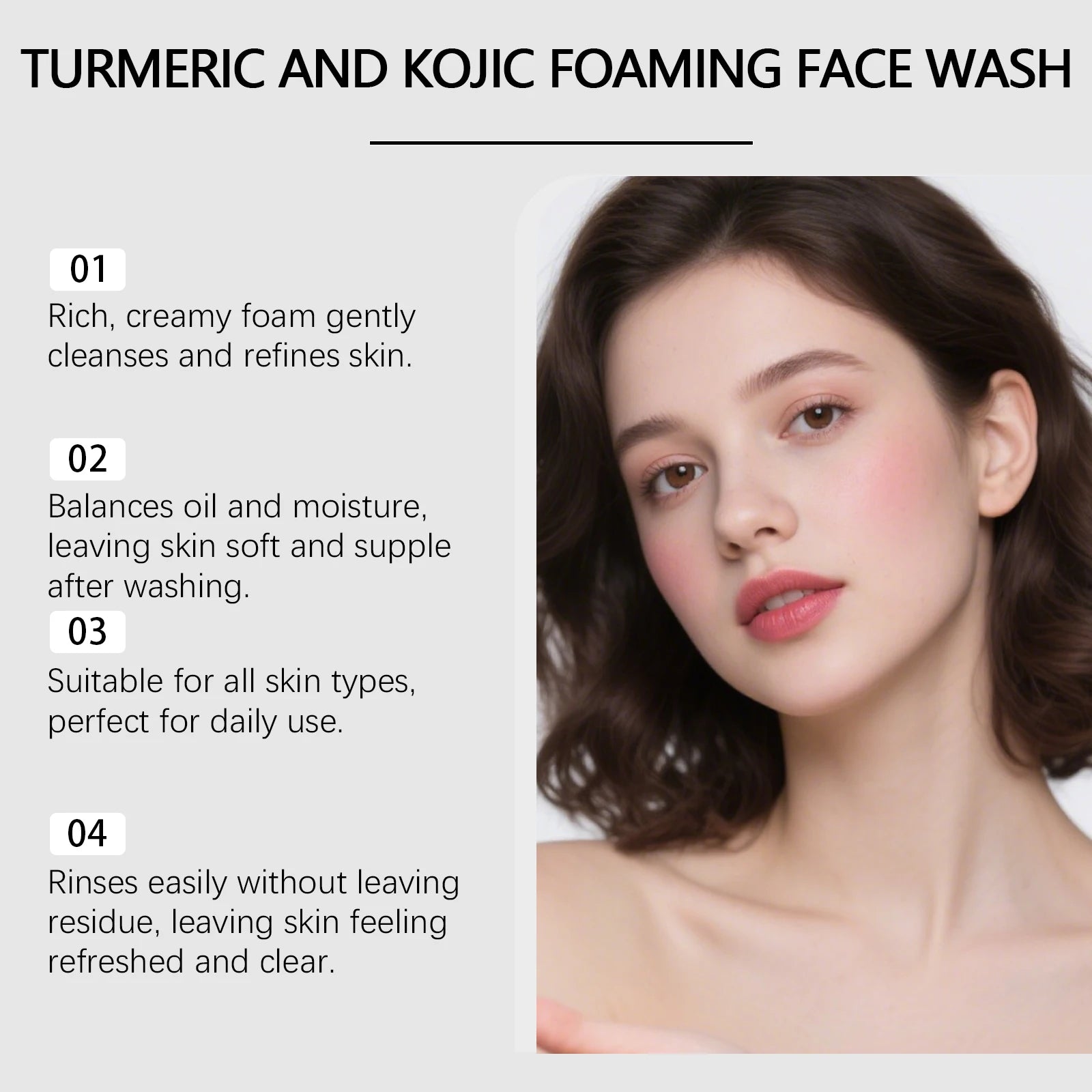 Turmeric & Kojic Acid Foaming Face Wash | Brightening Cleanser Foaming Face Wash Oasis Select