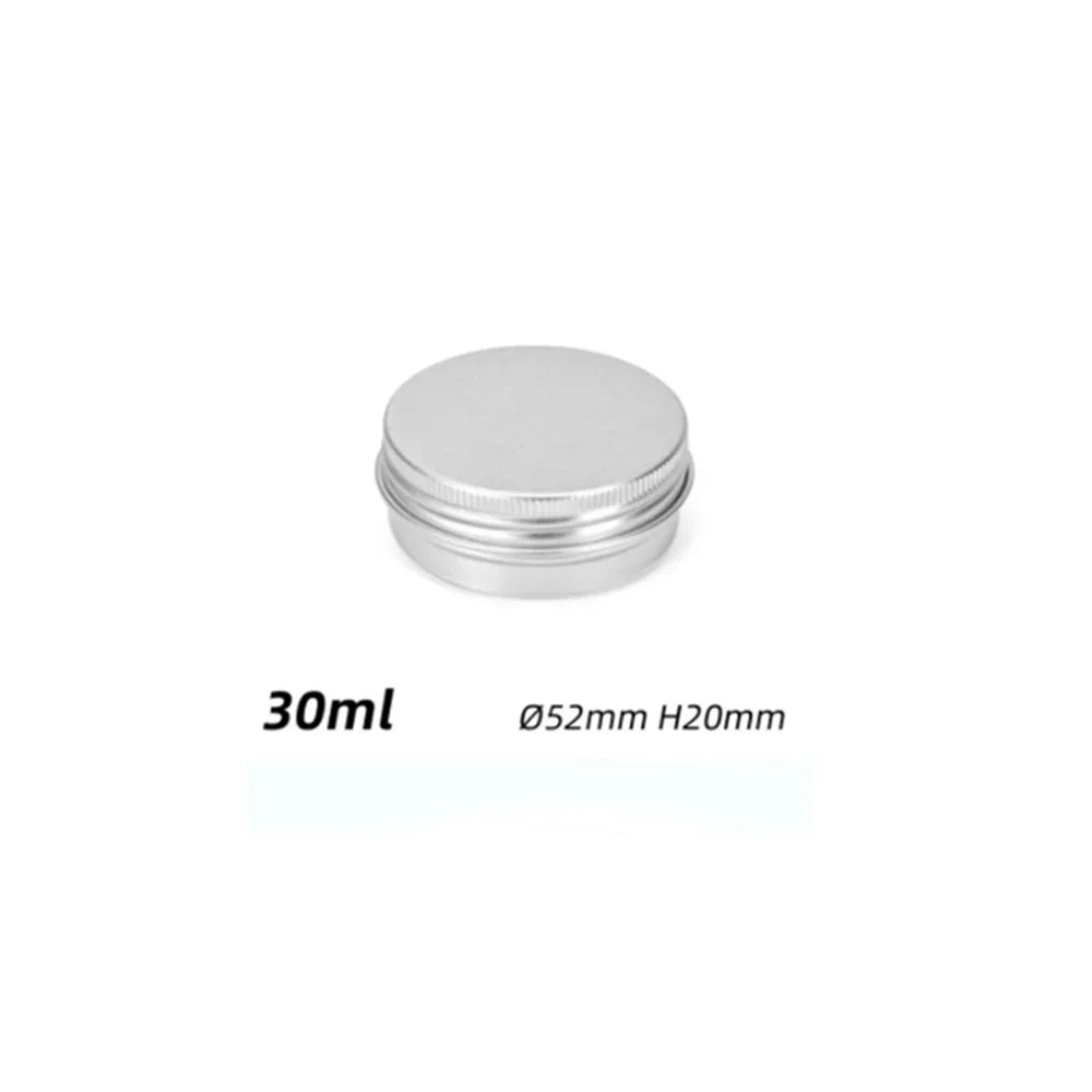 5ml-250ml Cosmetic Aluminum Cans Aluminum Boxes Silver Aluminum Tins Cans Screw Top Round Candle Spice Tins Cans Lid Containers Oasis Select 30ml