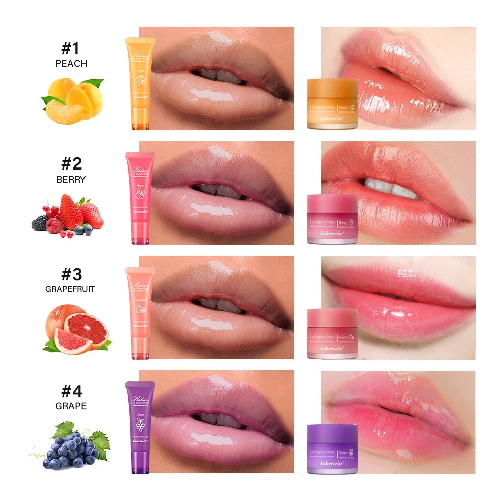 Lip Balm & Lip Mask Set Moisturizing Night Lips Care Multiple Colors Makeup Maintenance Lip Anti-Cracking Lip Oil Care Cosmetic Oasis Select