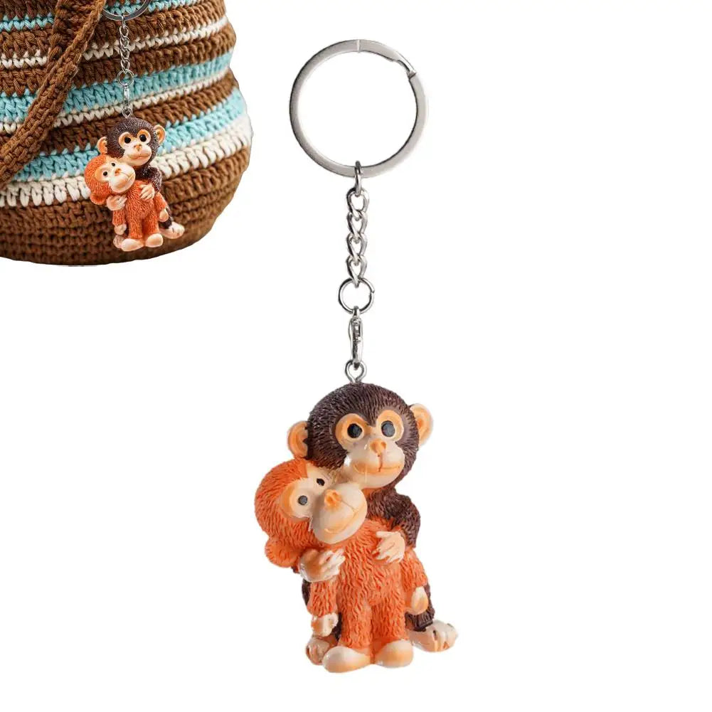 Cute Monkey Keychain Charm – Backpack, Keys & Car Gift