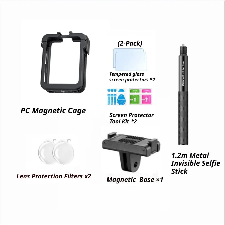 DJI Osmo 360 Metal Cage Quick Release Mount & Cold Shoe Frame
