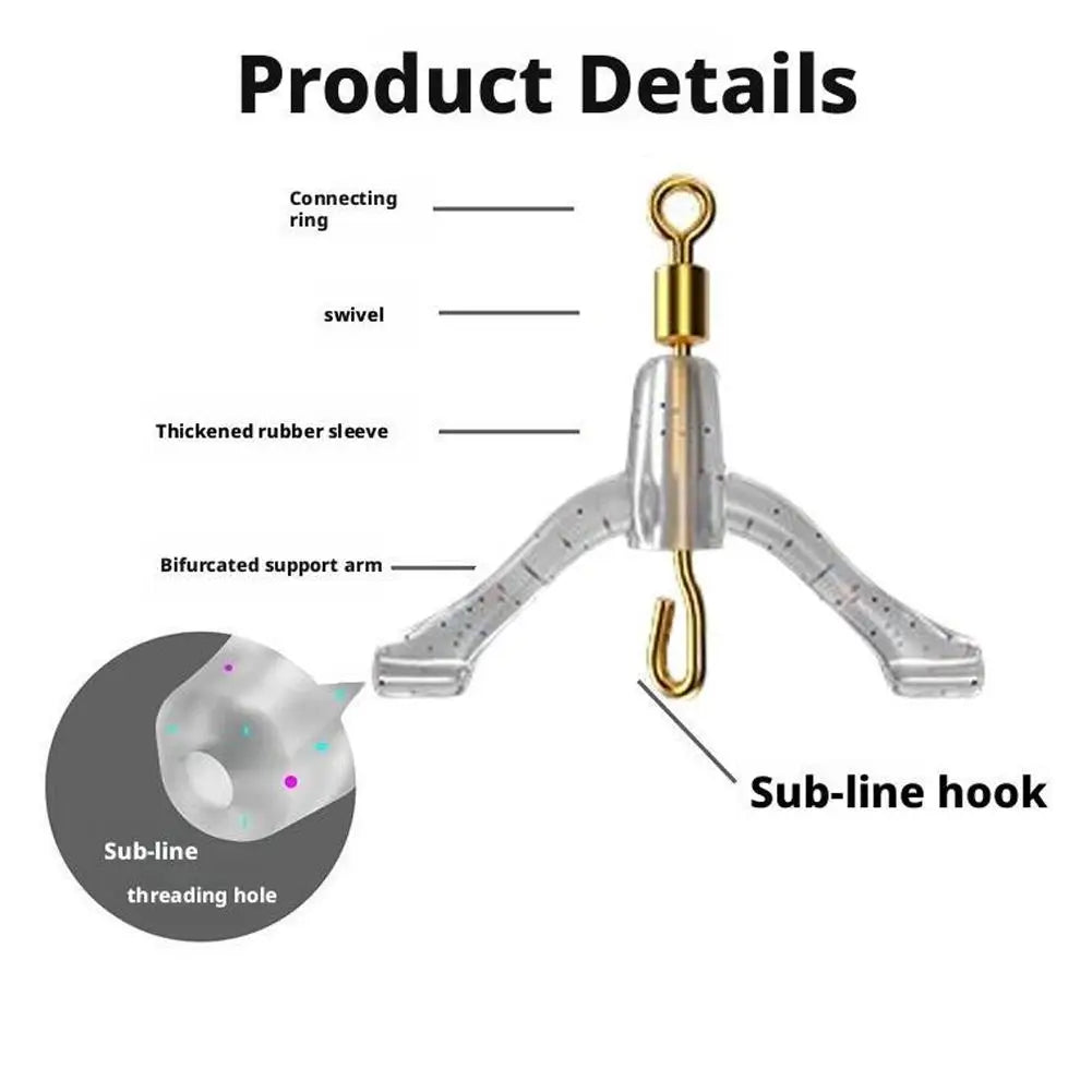 40pcs S/L Silicone Anti Tangle Device Fishing Line Splitter Hook Separator Carp Feeder Fishing Rigging Fishing Line Bifurcation Oasis Select