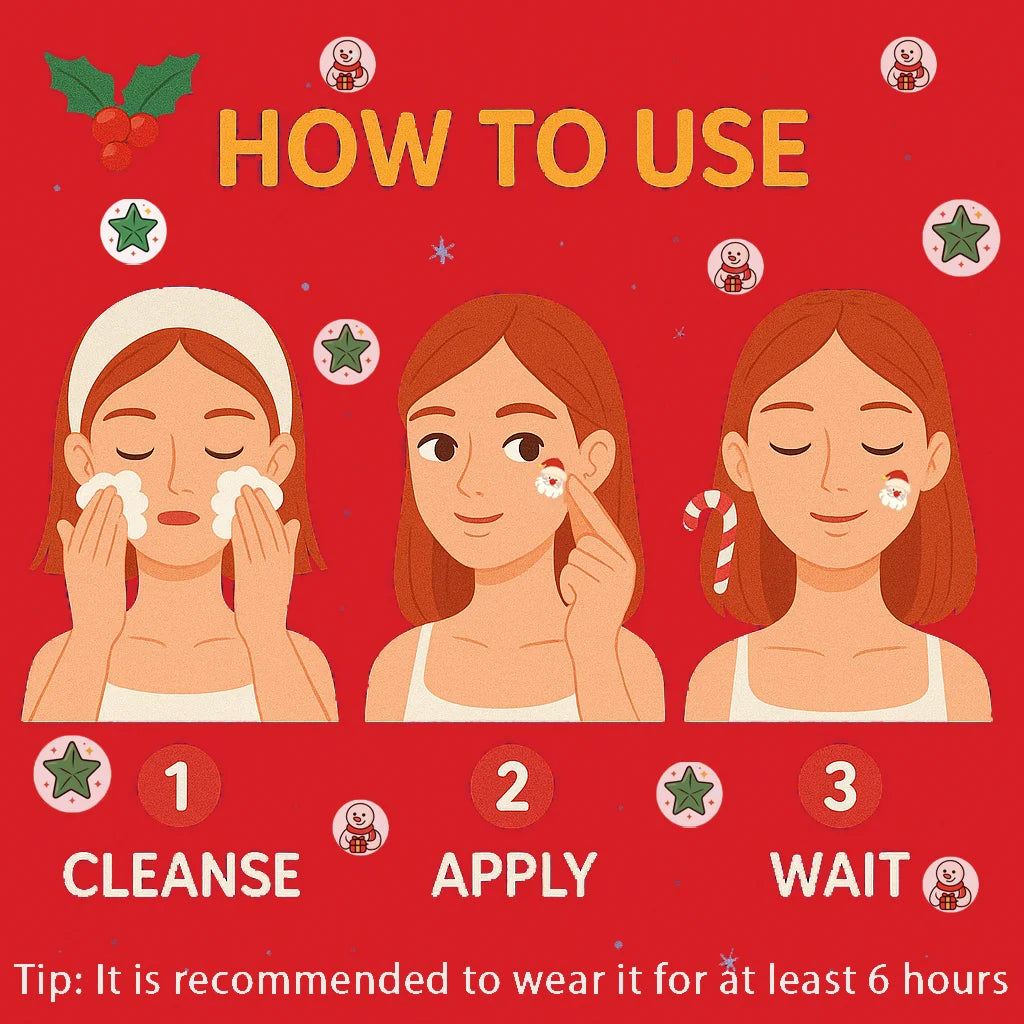 120 Cute Christmas Style Acne Patch - Alcohol Free, Odorless, Ultra Thin Spot Covering, Essential for Christmas Parties Oasis Select